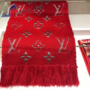 LOUIS VUITTON Wool Silk Logomania Scarf Lvs44467